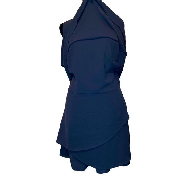 Navy blue LG flutter dress romper - Picture 5 of 12